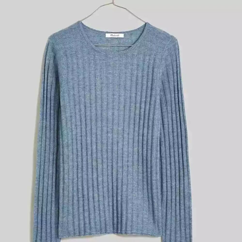 NWT Madewell Alpaca-Blend Crewneck Ribbed Pullover Sweater M